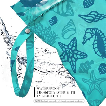2 Pcs Sea Turtle Wet Bags, Ocean Wet Dry Bag, Sea Turtle Gifts for Women - color: Multicolor 0111