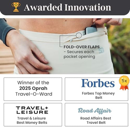 StashBandz Running Belt, Money Belt, 4-Pocket Phone Holder with Zipper - color: Black, size: X-Small