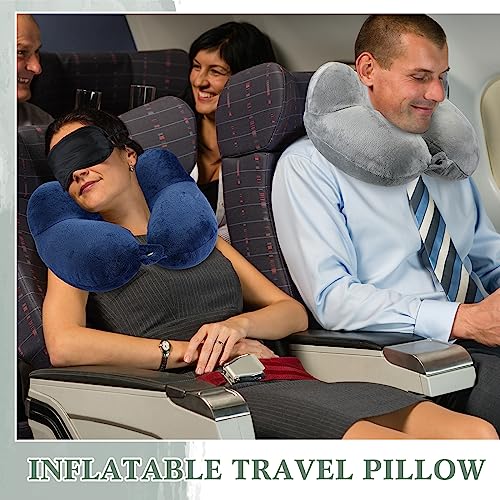 Sintuff 4 Pack Inflatable Neck Pillow for Airplane Travel,Multi Color - color: Multi Color