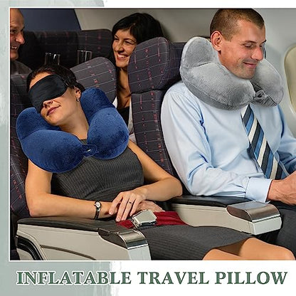 Sintuff 4 Pack Inflatable Neck Pillow for Airplane Travel,Multi Color - color: Multi Color