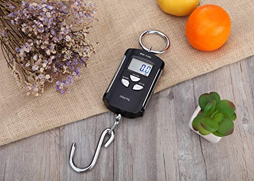 Klau Portable Fish Scale, 200 kg / 400 lb,Black and Silver - color: Black and Silver