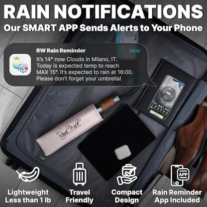 Royal Walk Compact Travel Umbrella for Rain, Windproof, Small & Portable - color: Beige