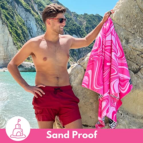 ECCOSOPHY Microfiber Beach Towel - Quick Dry, Sand Free and Oversized 71x35 - color: Bahamas