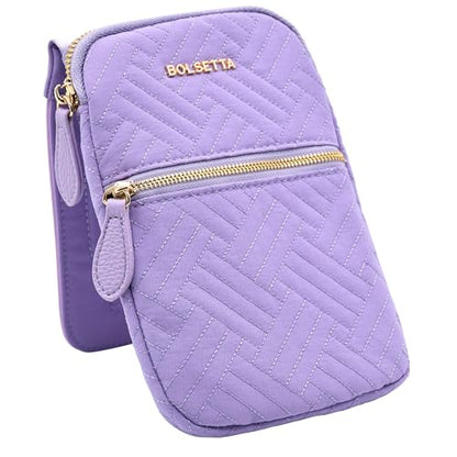 Magnetic Hip Pouch - RFID Blocking Pouch and Key Fob Protector - Zippered Pocket, Magnetic Snaplock Attachment - Lightweight Travel Wallet, Hip Bag for Concerts and Errands - Lavender Quilt - color: Lavender