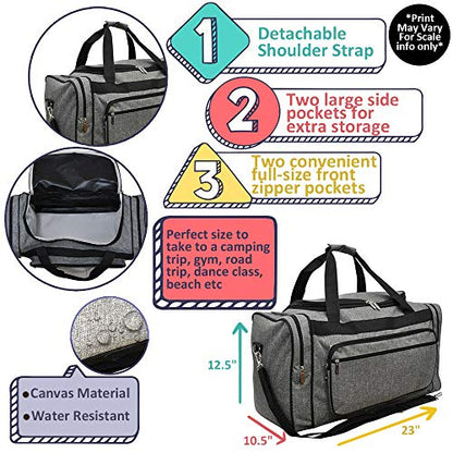 NGIL Canvas 23" inch Duffle Bag (Cow Splatter-Black) - color: Cow Splatter-Black