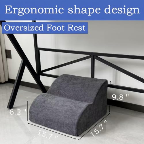 Foot Rest for Under Desk at Work.Multifunctional 3-Tier Foot Stool - color: Dark Grey