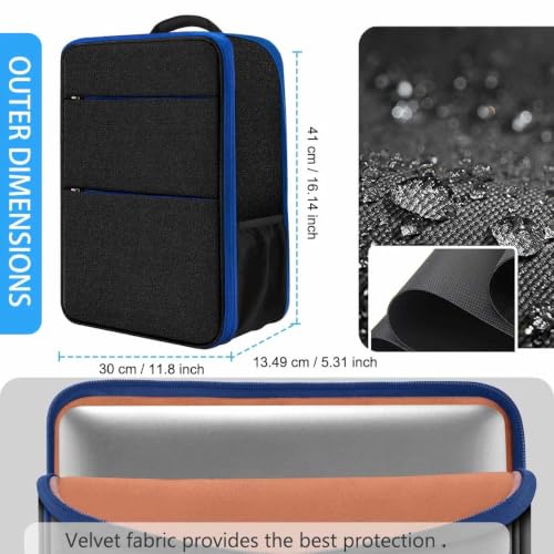 ZINZ Slim & Expandable Laptop Backpack 17 inch Travel Business Backpack Water Resistant Daypack Bookpack for Most 17 inch NoteBooks，Blue edge - color: Blue Edge
