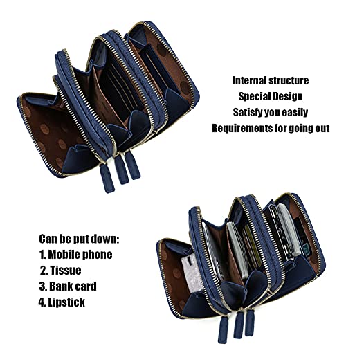myfriday Small Cell Phone Crossbody Bag, Multi-pocket & 6 Card Slots - color: C-blue
