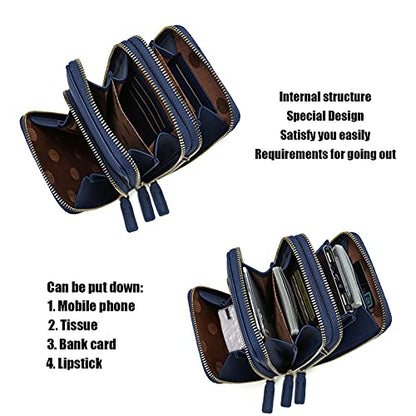 myfriday Small Cell Phone Crossbody Bag, Multi-pocket & 6 Card Slots - color: C-blue