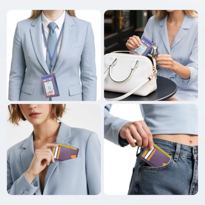Mayski Slim Wallet, Credit Card Holder for Women, Minimalist Front Pocket RFID Blocking Card Cases, Small Wallet Women Men(Litchi Lavender) - color: Litchi Lavender