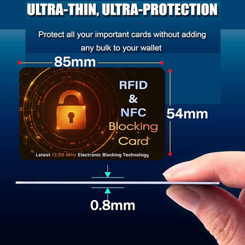 SaiTech IT 5 Pack RFID Blocking Card for Credit Debit Card, Orange Black SL - color: Oragne SL