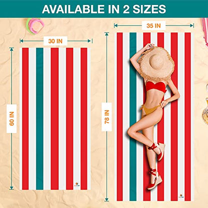 SUN CUBE Microfiber Beach Towel Quick Dry with Carry Bag, Red 78x35 Inch - color: Red, size: 78.00" x 35.00"
