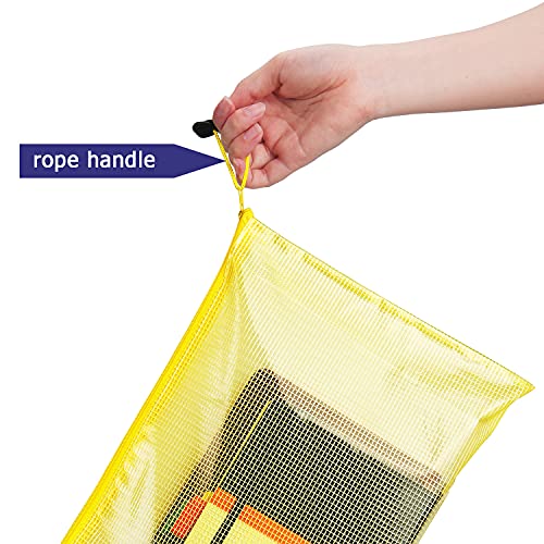 6 Pack Mesh Zipper Pouch Bags, Waterproof Zipper Pouch A4 Size - color: Colorful