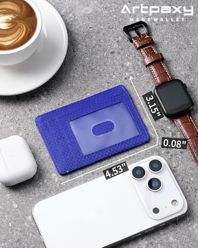 Artpaxy 남성 및 여성용 슬림 지갑, 여행용 미니멀리스트 전면 포켓 카드 홀더, RFID 차단, 신분증, 현금 및 신용 카드용 방수 나일론 지갑, 코발트 블루, 미니멀리스트 - color: 코발트 블루