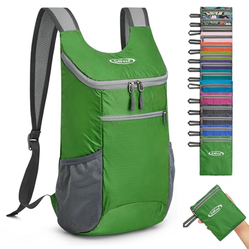G4Free 10L Lightweight Packable Hiking Backpack, Nylon Daypack Daily Travel - color: Green, size: Small