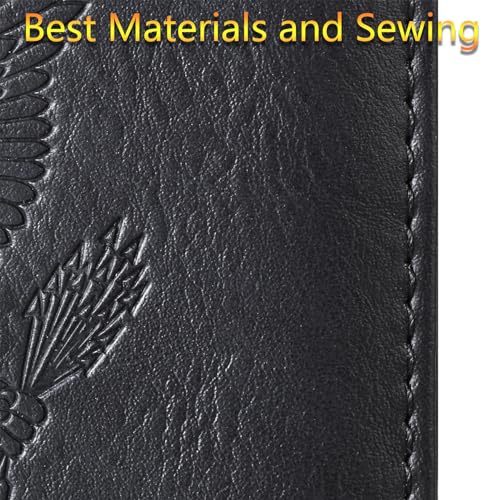 LOHASLIFE Passport Holder for Travel, Rfid Blocking Passport Cover Wallet - color: 120#Black