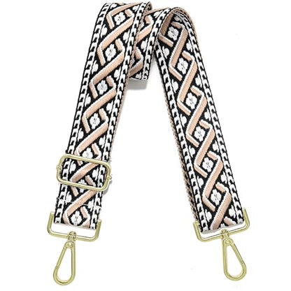 1.5" Wide Purse Strap Adjustable Replacement Gold Hardware Long Crossbody Bag Strap for Thick Shoulder Bags Canvas Handbags Straps - color: Gold Hardware-413