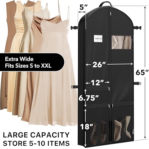 Simple Houseware 65" Travel Garment Bag with Pockets, Heavy Duty Suit Bag - size: 65-Inch Long w/ Pocket, Single