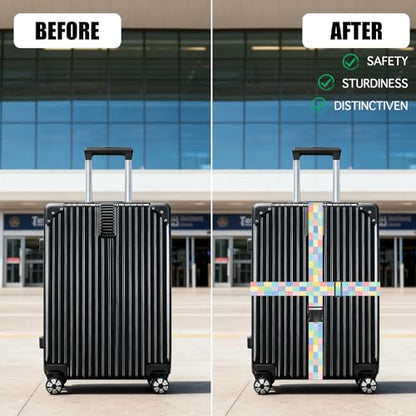 Nuxovilar Luggage Straps Set for Suitcase 1.96x90.5in Polyester - color: LU13495, size: 1.96"x90.5"
