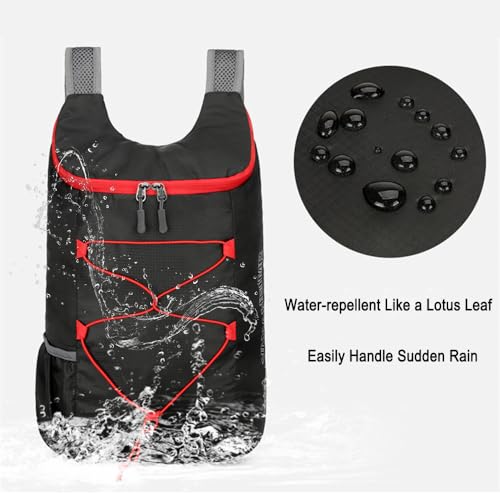 Lightweight and Thin Foldable Backpack, Climbing Bag, Hiking Daypack,15L Waterproof Travel Packable Rucksack (Orange) - color: Orange