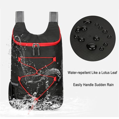 Lightweight and Thin Foldable Backpack, Climbing Bag, Hiking Daypack,15L Waterproof Travel Packable Rucksack (Orange) - color: Orange