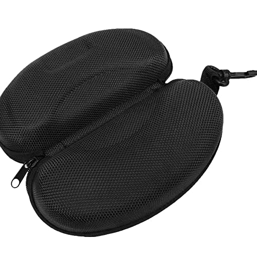 Yamrots 3 Pcs Zipper Hard Sunglasses Cases Portable Travel Eyeglasses Cases with Plastic Hook - color: Black