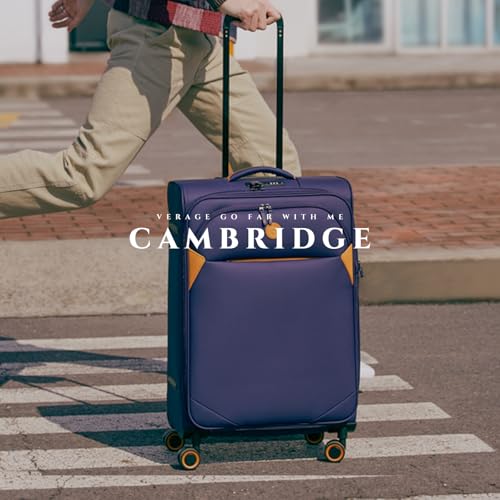 Verage Cambridge Lightweight Luggage Softside Expandable Spinner Wheel Suitcase (Navy, Carry-On 20-Inch) - color: Navy, size: 20-Inch