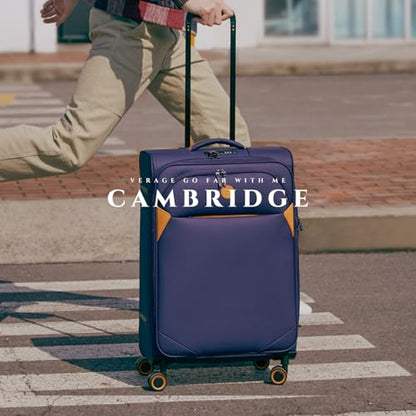 Verage Cambridge Lightweight Luggage Softside Expandable Spinner Wheel Suitcase (Navy, Carry-On 20-Inch) - color: Navy, size: 20-Inch
