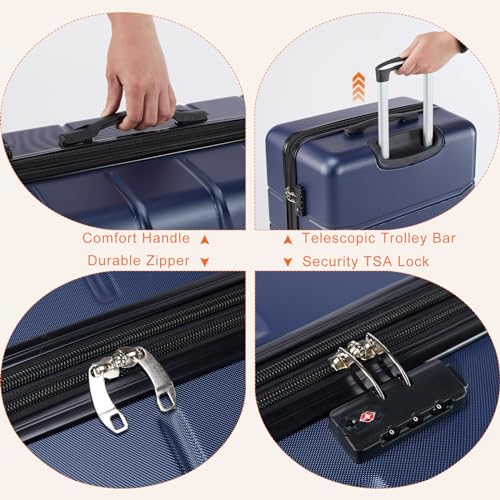 20 Inch Carry On Luggage with Spinner Wheels, Blue - color: Blue, size: 20 Inch