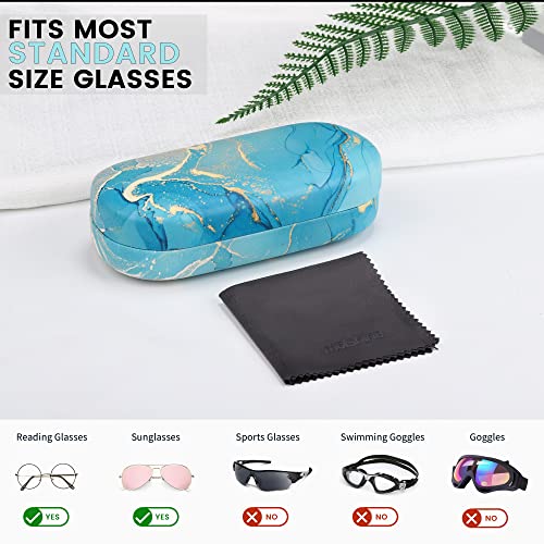 molshine Hard Shell Sunglasses Case,Classic Large Glasses Case for Women Men,Sunglass Eyeglasses - color: Cyan