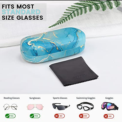 molshine Hard Shell Sunglasses Case,Classic Large Glasses Case for Women Men,Sunglass Eyeglasses - color: Cyan