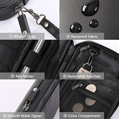 VanFn RFID Travel Passport Wallet, Family Passport Holder, Trip Document Organizer P.Travel Series (Nylon - Black) - color: Black