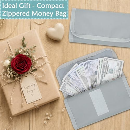 Money Organizer with Zipper,Cash Envelopes Budget Binder - color: Gray Green