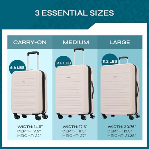 Westridge Hardshell Luggage Set - 3 Piece Set - 20" Carry-On, 24” & 28” Checked Luggage Set with 360° Spinner Wheels - Expandable Suitcases for Extended Travel - Durable ABS Shell - Light Pink - color: Light Pink, size: 3PC SET (CO/M/L)
