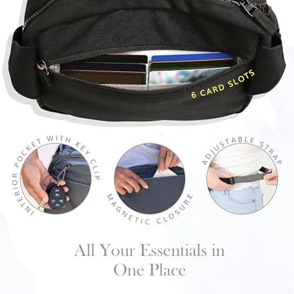 Everyday Joey Belt Bag | Navy Crossbody Hip Pack - 2.4L Zipper Pockets - color: Navy