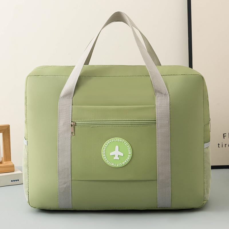 Lightweight Travel Duffel Bag, Foldable Carry on Weekender Overnight - color: Green