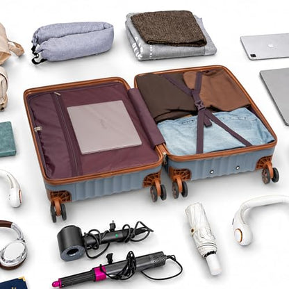 Cosbarn Luggage Sets 5 Pcs Suitcases with Wheels, 20"/24"/28",SkyBlue - color: SkyBlue, size: 5 Piece Sets (20/24/28/Db/Tb)