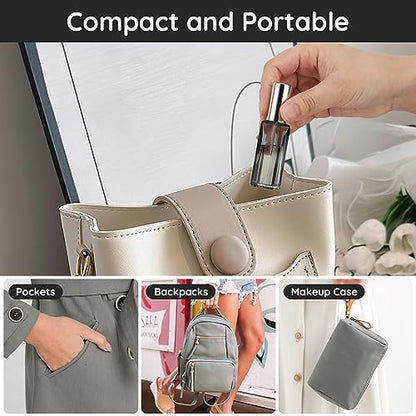 Segbeauty 10ML Empty Perfume Bottles, 10pcs Mini Refillable Atomizer, Portable Leak-proof Glass Spray Bottles for Travel Sample Dispenser - color: Gray, style: Mini Bottle Set