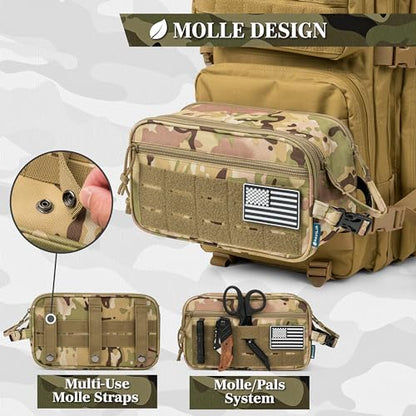 PAVILIA Tactical Toiletry Bag for Men, Water Resistant Molle Military, Camo - color: Camo, size: Large