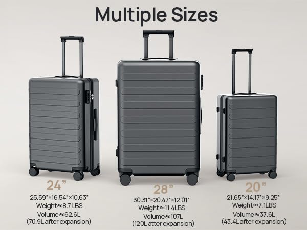 NINETYGO Medium Checked Luggage 24 Inch, Checking In Luggage with Smooth Spinner Wheels, Expandable, Hard Shell PC Suitcase, Lightweight Travel Luggage, TSA Approved (Black, Rhine Max) - color: 01-Black (Expandable), size: Checked 24-Inch