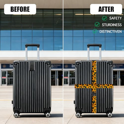 Nuxovilar Luggage Straps Set for Suitcase 1.96x90.5in Polyester - color: YMi04299, size: 1.96"x90.5"