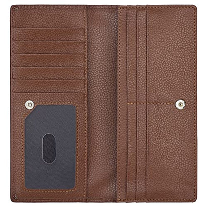 Lavemi Ultra Slim Thin Leather Women Wallet RFID Blocking Credit Card Holder Bifold Long Ladies Billfold - color: 2- Coffee