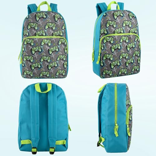Trail maker Classic 17 inch Backpacks with Adjustable Padded Straps | School Backpacks for Girls, Boys - color: Game Controllers
