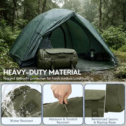 Haimont Heavy Duty Convertible Travel Duffel Backpack, Army Green, 45L - color: Green, size: 45L