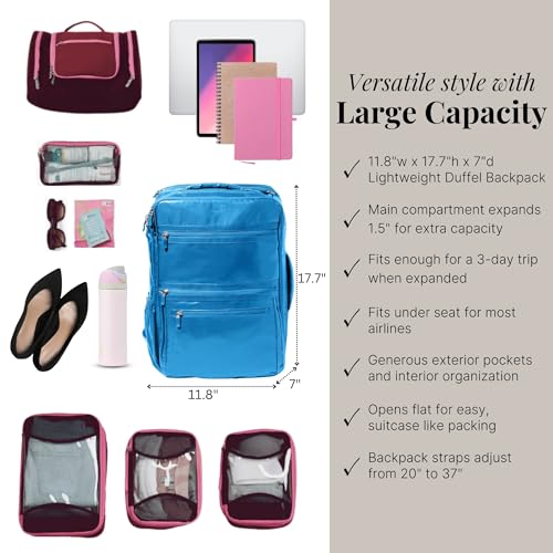 Baggallini Modern Convertible Travel Backpack - color: Cerulean Gloss Ripstop