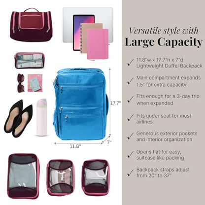 Baggallini Modern Convertible Travel Backpack - color: Cerulean Gloss Ripstop