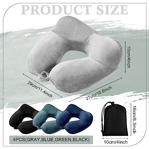 Sintuff 4 Pack Inflatable Neck Pillow for Airplane Travel,Multi Color - color: Multi Color