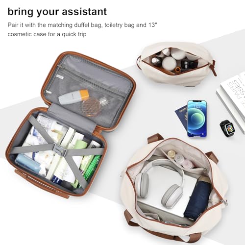 Joyway Luggage Set 3 Piece Suitcase Sets with Spinner Wheel,Hardside Expandable Travel Laggage with TSA Lock (13/20/24/28 White brown - color: White brown, size: 6 piece set (13/20/24/28inch)