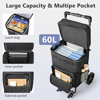 KEDSUM 250LBS Rolling Teacher Bag with Detachable Trolley, 2.12 Cu.Ft