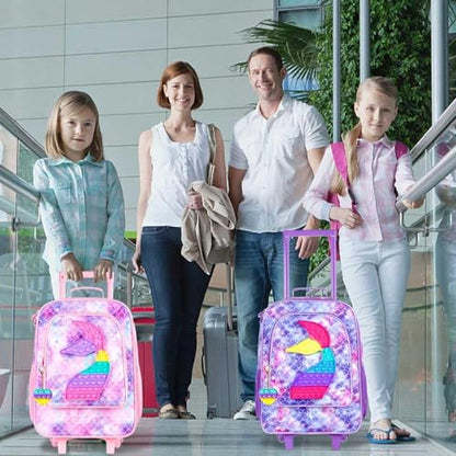 CCJPX Kids Luggage for Girls, 18" Carry on Suitcase with Wheels Mermaid - color: Purple-02